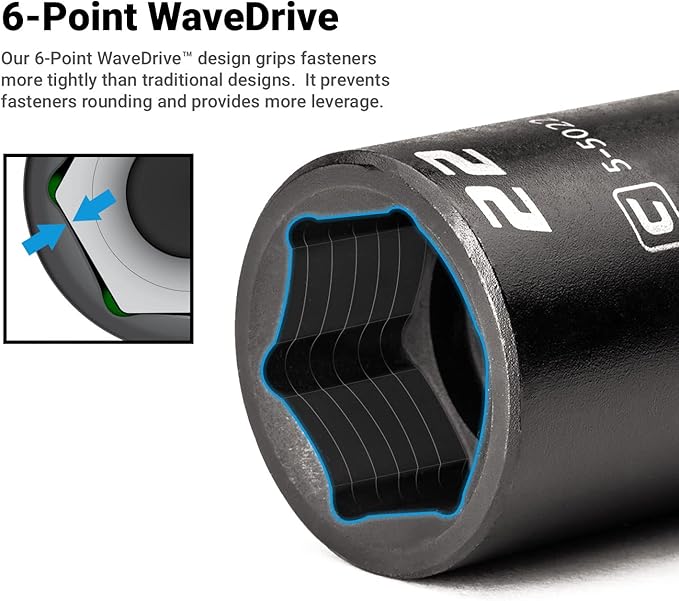 Capri Tools 1-Inch Shallow Impact Socket, 1/2-Inch Drive, 6-Point, SAE