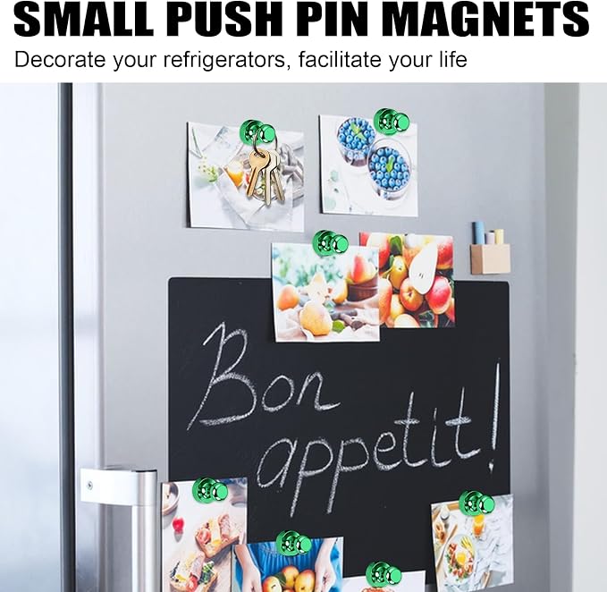 LOVIMAG Fridge Magnets 20Pcs, Magnet for Refrigerator Whiteboard, Green | Small Strong Neodymium Metal Cute Push Pin for Classroom, Kitchen, Accessories Decorative, Office, Calendar