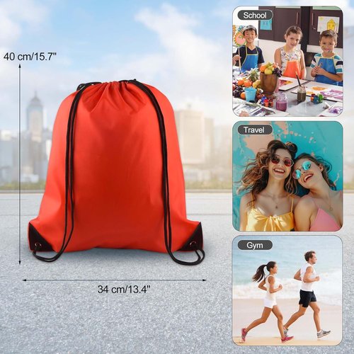 KUUQA Red Drawstring Backpack - 2-Pack Bulk Storage Bags for Easy Carrying and Organization