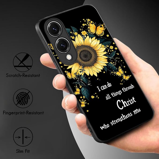 Designed for Galaxy S25 Edge Phone Case,Slim Silicone Shockproof Protective Case for Galaxy S25 Edge 6.7 inch,Sunflower Butterflies