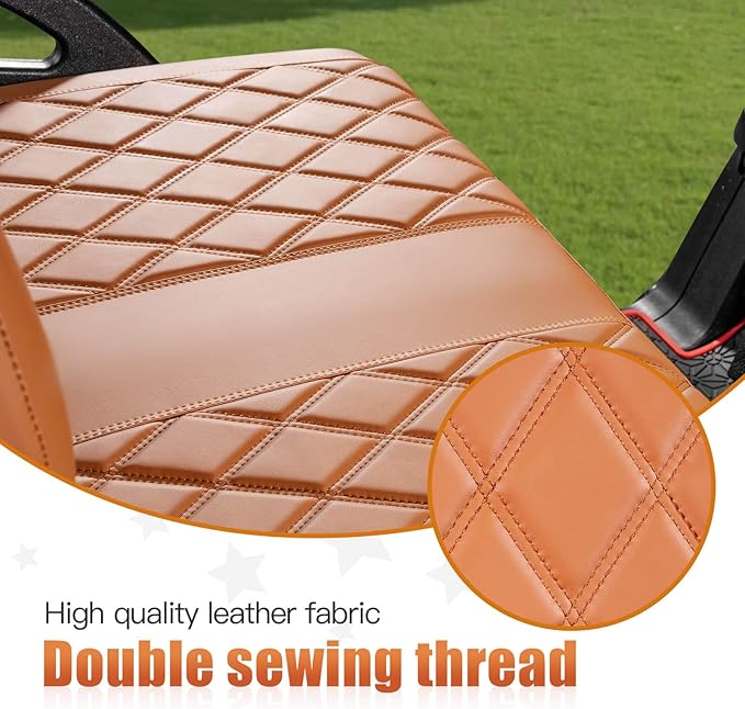 NOKINS Golf Cart Diamond Seat Covers Kit, Fit for Club Car Precedent OEM Standard Front Seat Cushion, Golf Cart Vinyl Seat Cover, No Nails Required