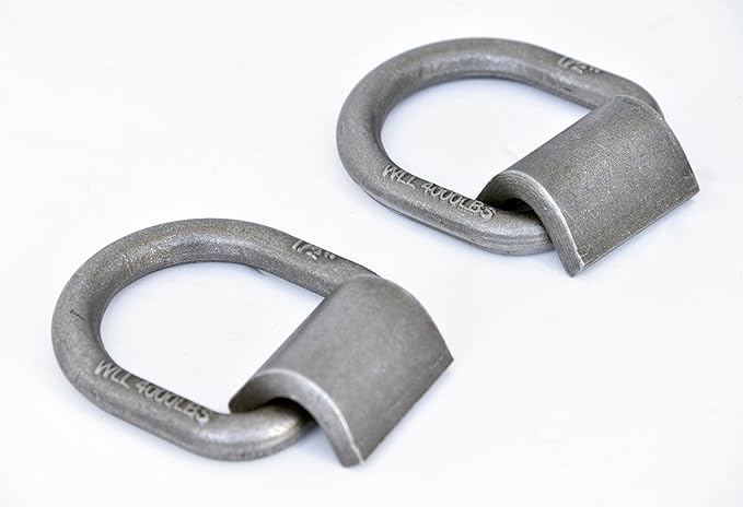 4 Pack - Hi Gear 1/2-inch 12000 Lbs Load Capacity Weld-on Flip D-Ring Anchor Flatbed Truck Trailer Ratchet Strap Cargo Tie Down
