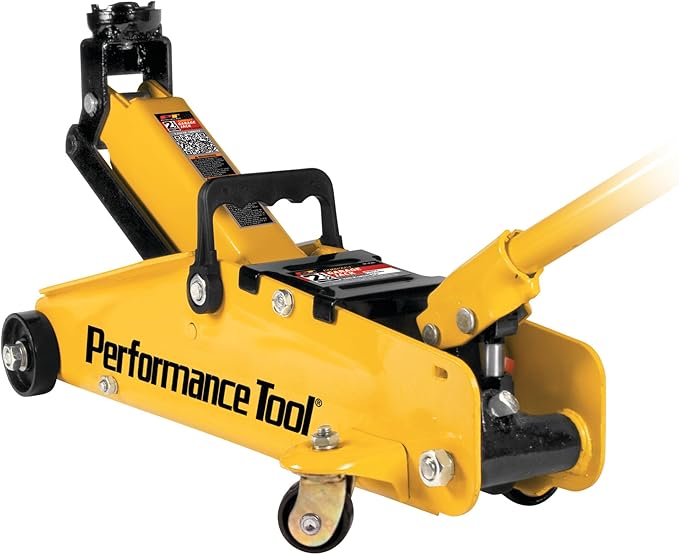 Performance Tool W1640 2-1/2 Ton Garage Jack, (5,000 lbs.) 5-15.5-Inch Lift, Swivel Casters, For Cars/Trucks