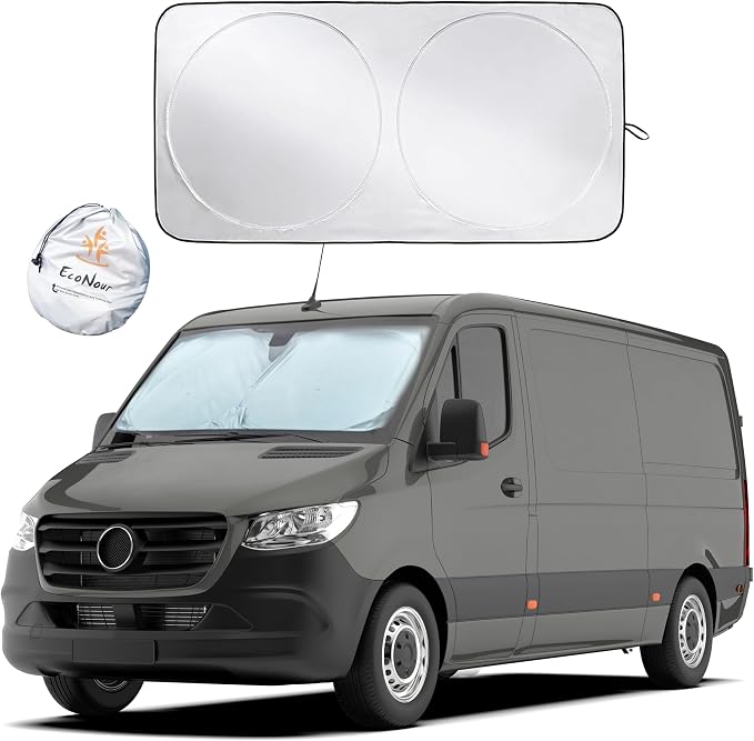 EcoNour Foldable Sunshade for Car Windshield | Dashboard Shield for Your Vehicle | Auto Window Shades for UV Rays and Sun Screen Protection | XXXX-Large (75 inches x 37 inches)