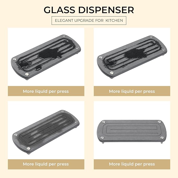 [Luxury] Kitchen Soap Dispenser Set - 16OZ Black Glass Bottle, Stainless Steel Pump, Instant Dry Tray, Waterproof Labels, Non-Slip Silicone Pad, and Dish Brush | Upgrade for Your Kitchen and Bathroom