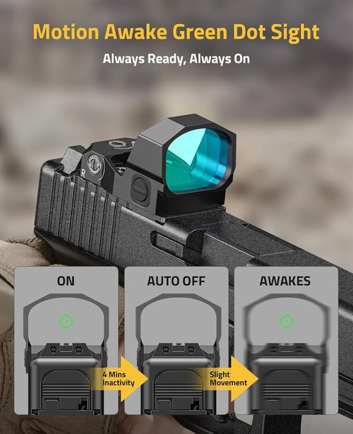 CVLIFE WolfCovert X S02 Green Dot Sight - 3 MOA Dot & 40 MOA Circle Optic | 28mm Lens with Adapter Plate