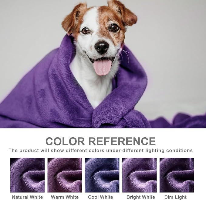 Hansleep Full Purple Fleece Blanket, Soft Flannel Bed Blanket | Fuzzy Cozy Blanket 84x90 Inches, Multi-use for Bed, Sofa, Couch, Travel, Camping, All Season Warm Lightweight Cover