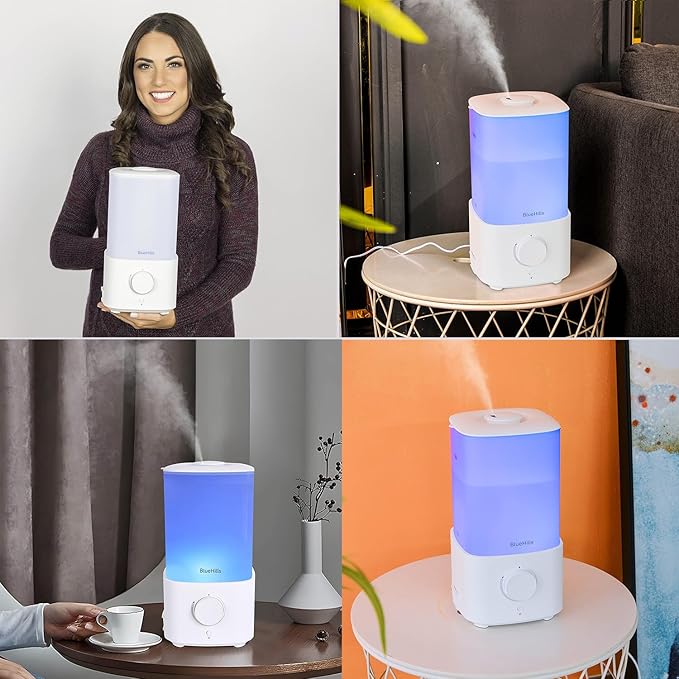 BlueHills Premium Large 2300 ML and 3000 ML XL Essential Oil Diffusers Humidifier Combo Set of 2 for Large Room Home with Décor LED Lights Great Gift – Value Pack of White