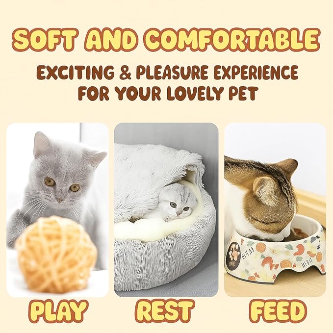Nest Bed - Lapcatz Cat Beds for Indoor Cats, Fluffy Cat Bed Cave Plush Warm Nest for Cats (Black,XL 28"x28")