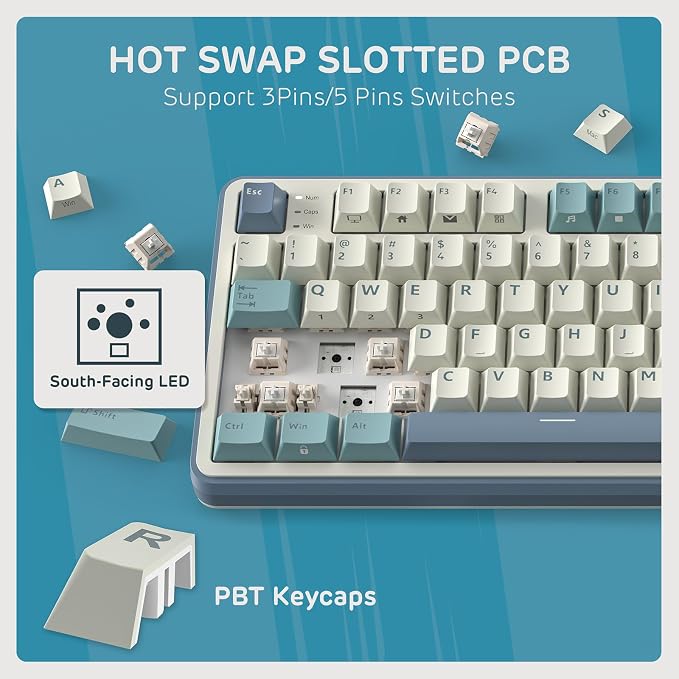 RK ROYAL KLUDGE S98 Wireless Mechanical Keyboard w/Smart Display & Knob | 96% Top Mount RGB Gaming Keyboard BT/2.4G/USB-C, 5-Layer Noise Dampening, Creamy Sound Pre-lubed Switch,Hot Swap, 98 Keys