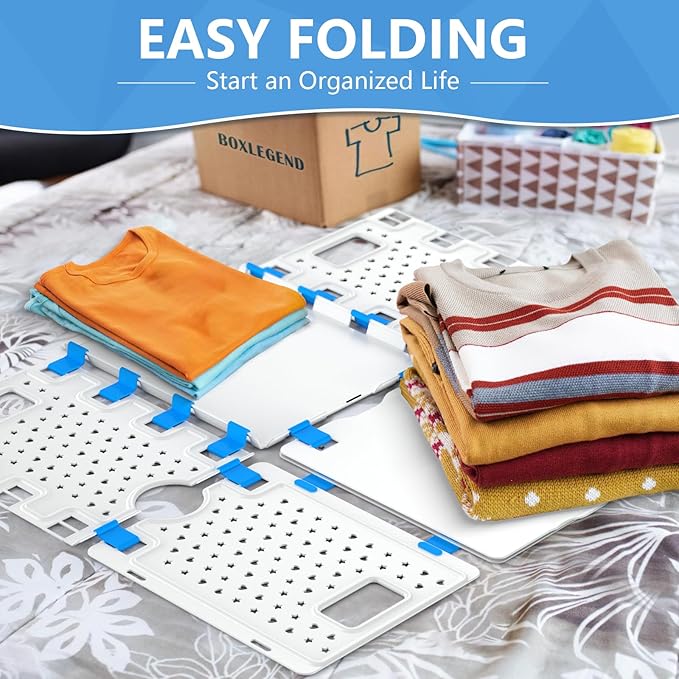 BoxLegend Shirt Folder Board Enlarged Version,Tshirt Organizer for Easy Use ,Laundry Folding Board for Sweaters, Hoodies, and thick Clothing
