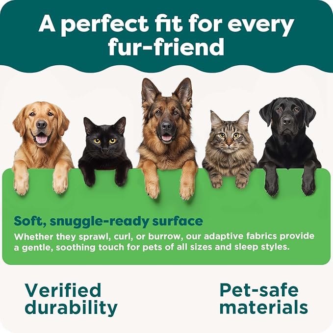 Furhaven Orthopedic Dog Bed for Large Dogs w/ Removable Bolsters & Washable Cover, For Dogs Up to 95 lbs - Luxe Faux Fur & Performance Linen Sofa - Woodsmoke, Jumbo/XL
