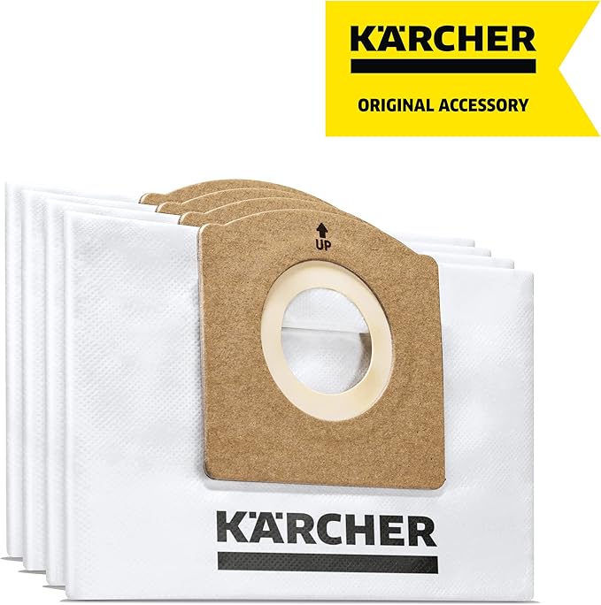 Kärcher Filter Fleece Bags for WD 1 Compact Battery Wet Dry Vacuum Cleaner - KFI 117 Felt Filter - 4 Pack