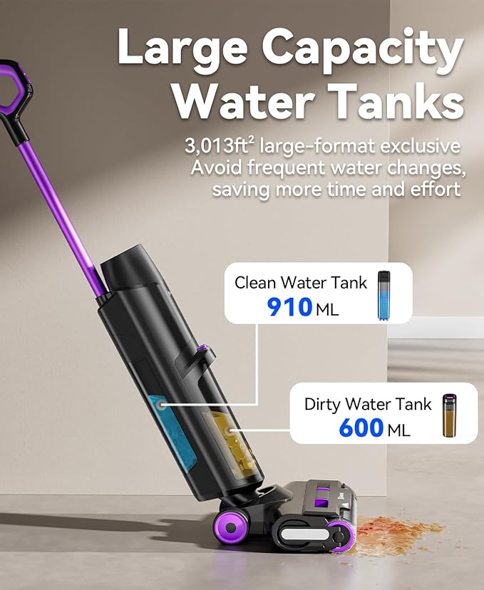 Redroad Wet Dry Vacuum Cleaner 16,000Pa,50Mins Runtime Cleaning Area 3,013 ft²,Cordless Vacuum Cleaner, Cordless Vacuum and Mop All in One,for Hard Floors Sticky Messes and Pet Hair,H15 Set