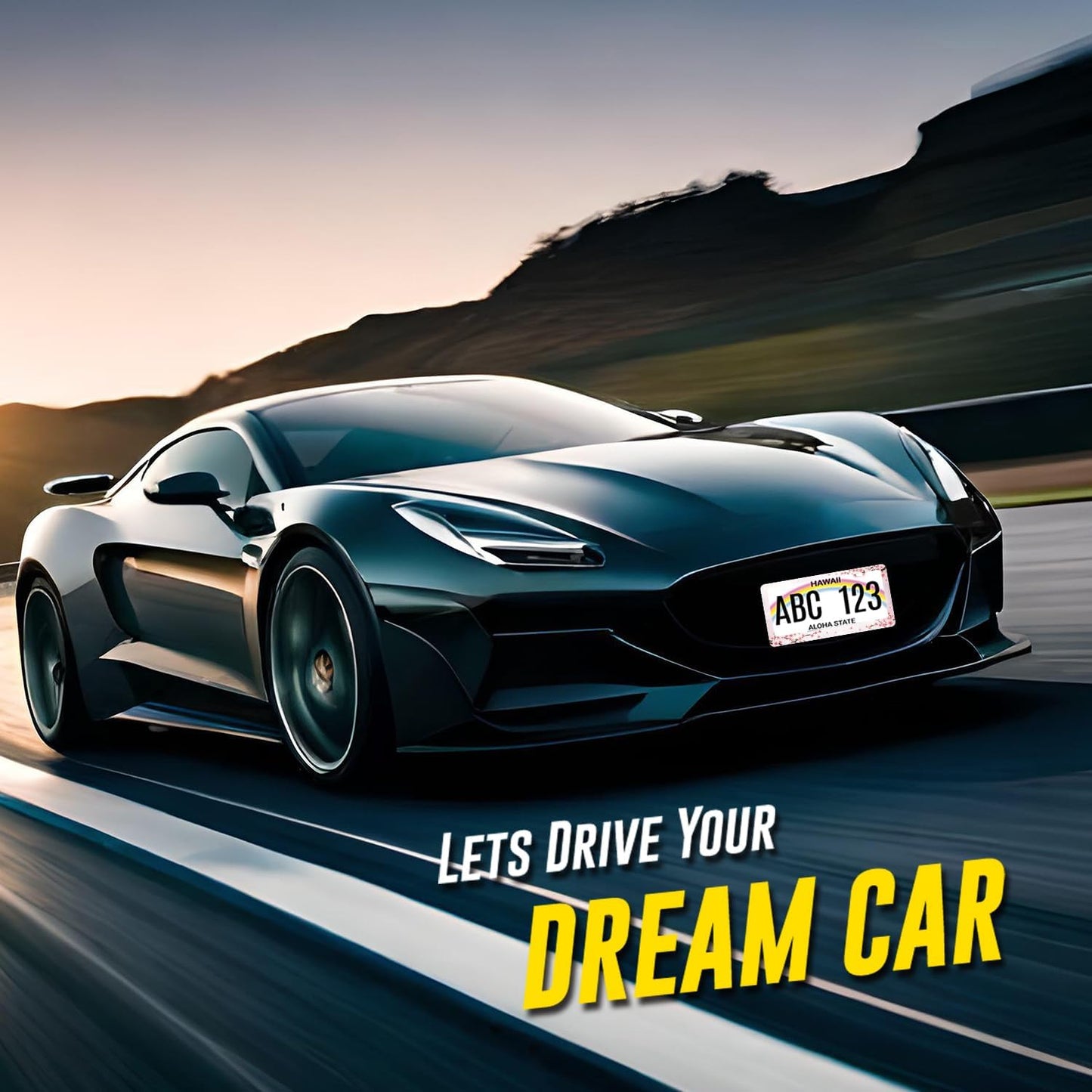 Cherry Blossom License Plate Frame Floral Pink Flowers License Plate Holder Stainless Steel Colorful Design Compatible with Standard License Plate for USA Canada 12.3" x 6.3" with 2 Screws
