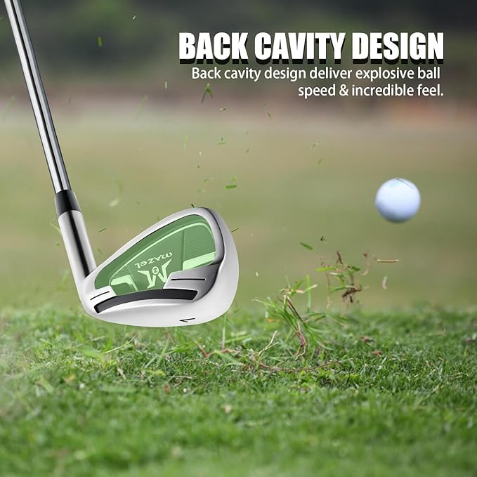 MAZEL Golf Individual Iron 1,2,3,4,5,6,7,8,9, Golf Iron with Steel Shafts for Right Handed Golfers