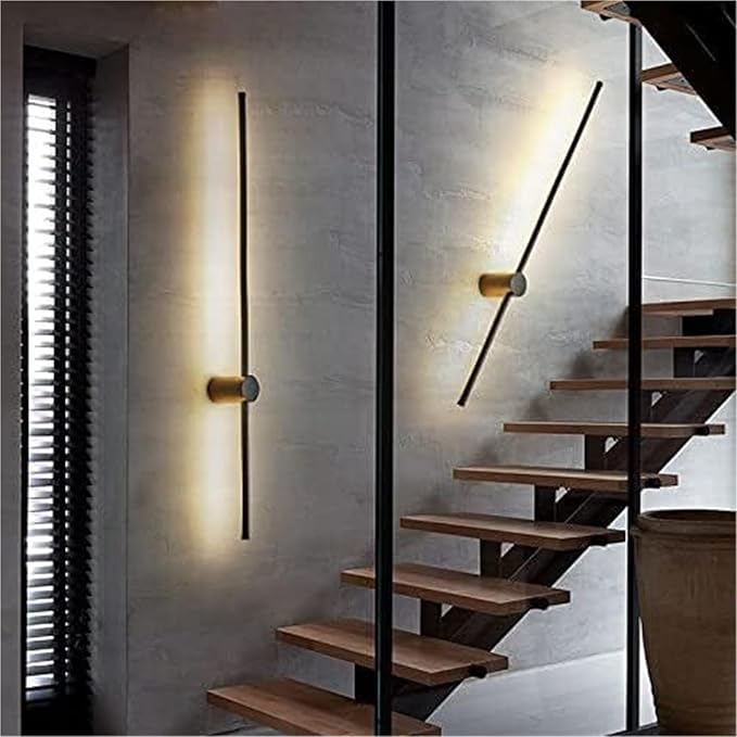 Living Room Minimalist Background Wall Decoration Bedroom Bedside Linear LED Wall Lamp Ceiling Light(White Light,60cm)