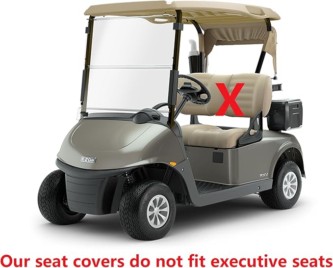 Huskey Parts Company 4PCS Charcoal Gray Golf Cart Seat Cover Diamond Stitching for EZGO TXT 1994-2013, Marine Grade Vinyl, Custom Fit, Staple On