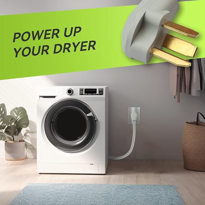 RVMATE 3 Prong SRDT Dryer Cord 5 Feet, 30 Amp Appliance Power Cord (NEMA 10-30P to 3-Wire), 3 Wires with O Ring Terminal Connectors, 100% Copper Wire, ETL Listed.