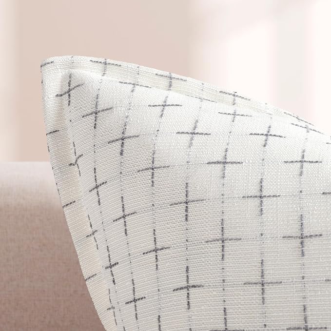 Pillow Covers 20x20 Set of 2 Soft Polyester Textured Pillow Covers with Stylish Flange Edge Cozy Farmhouse Throw Pillows for Couch Bed Sofa Living Room