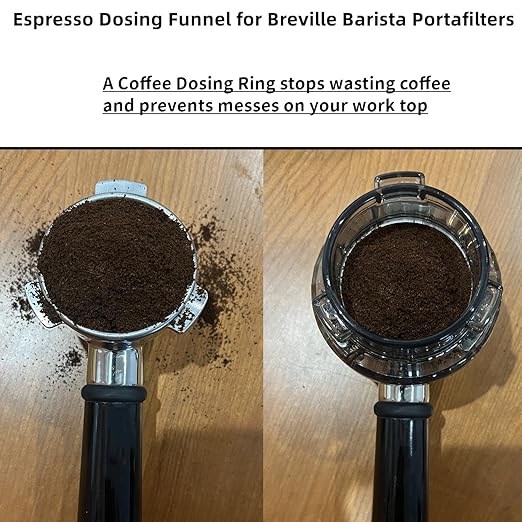 54mm Dosing Funnel for Breville Barista Portafilters, Compatible Breville 8series Barista and Bambino Espresso Machines Dosing Funnel, Grey