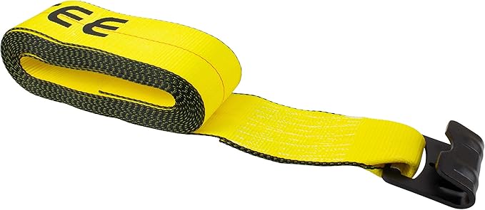 Mytee Products 4" x 30' Ratchet Tie Down Straps w/Flat Hook Extreme, 6,670 Lbs WLL Tie Down for Flatbed Truck Trailer (2 - Pack) Yellow