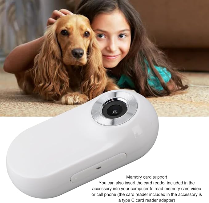 Pet Collar Camera, 1080P Camera for Dogs Cats with LCD Display, 170° Wide Angle, 5 Minutes Video Recording, 3 Hours Battery Life, Mini Action Cameras for Video Records