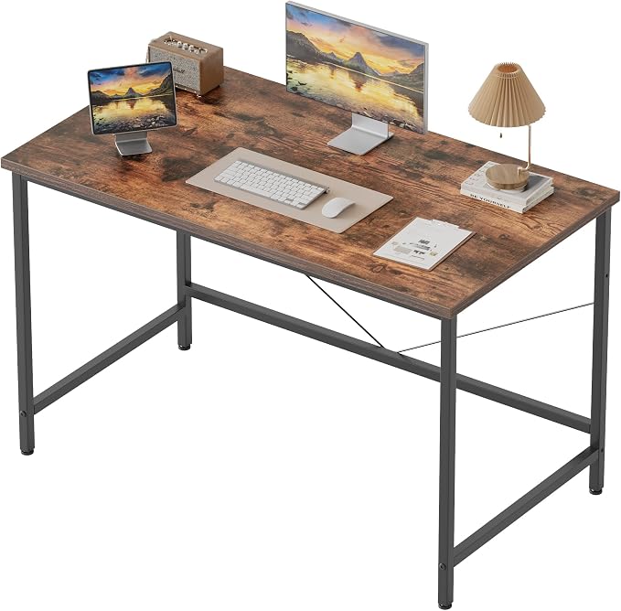Mericonia 32x20 Inch Computer Desk, 0.6" Thick Small Office Table | Modern Simple Style, Small Study & Writing Table for Home Bedroom Work, Brown