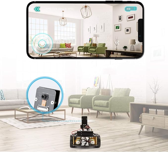 ELEGOO UNO R3 Smart Robot Car Kit V4 for Arduino Robotics for Kids Ages 8-12 12-16 STEM Science Kits Coding Gifts for 8 9 10 11 12 13 14 15 16 Year Old Boys Girls Teens Cool Engineering Building Toys | FPV Video, Line Tracking, Ultrasonic Obstacle Avoi...