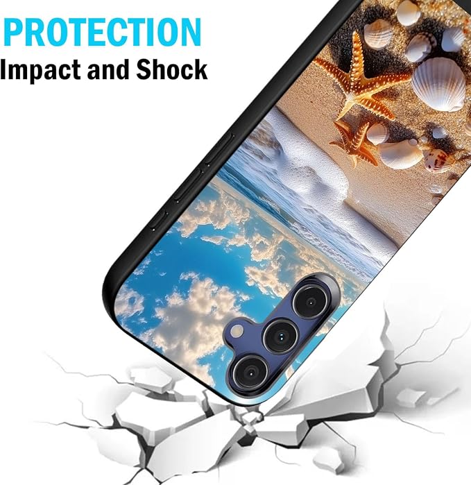 Designed for Galaxy S24 FE Phone Case,Slim Silicone Shockproof Protective Case for Galaxy S24 FE 6.7 inch,Beach Shell