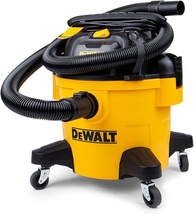DEWALT DXV06PZ 4 Peak HP Shop Vacuums Wet/Dry, 6 Gallon Poly Wet/Dry Vac, Heavy-Duty Shop Vacuum with Blower Function Yellow+Black
