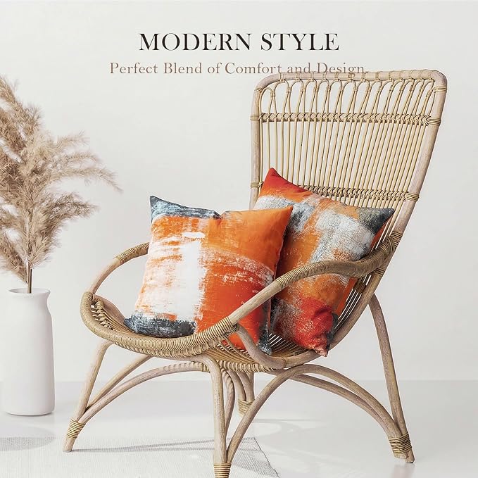 Burnt Orange Throw Pillow Covers 20x20 Set of 4 Decorative Cushion Cover Taupe Abstract Art Painting Pillow Covers for Sofa Couch Bedroom Living Room Outdoor Home Décor | Taupe & Burnt‑Orange Modern‑Art Cushion Cases, neutral aesthetic pillowcases for ...