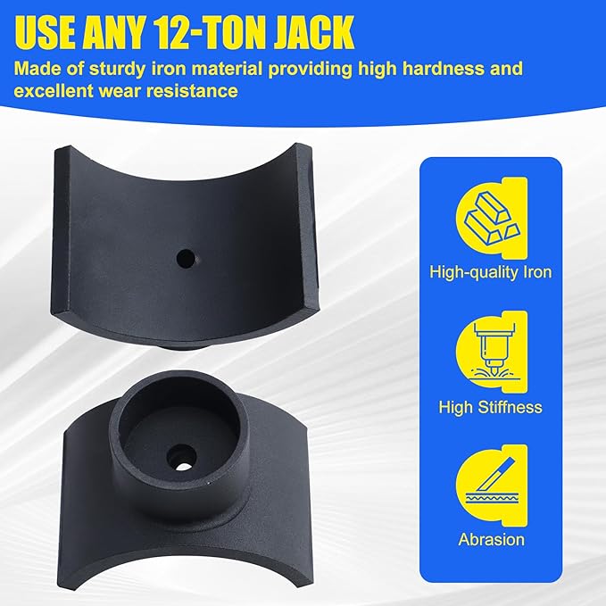 Bottle Jack Adapter Saddle - Jack Adapter for 3 Inch Axle Tube - Black Lifting Axles Saddle Made of Steel 3"