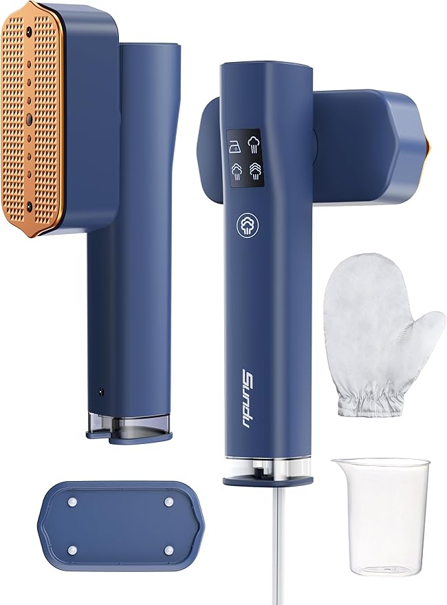 Steamer for Clothes,Sundu Portable 2-in-1 Travel Steamer&Iron,15s Fast Heat-up,100ml Water Tank,Ironing Gloves,25 Min Powerful Continuous Steam,1200W&4 Modes Light Steam Iron for Travel&Home(Blue)