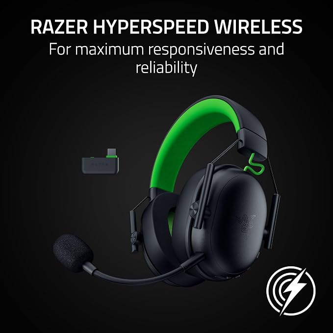 Razer BlackShark V3 X HyperSpeed Wireless Xbox Gaming Headset, Black | 50mm Drivers, Cardioid Mic, 2.4 GHz, Bluetooth, Works with PC, Mac, PS5, Nintendo Switch, Smartphone, 70 Hr Battery