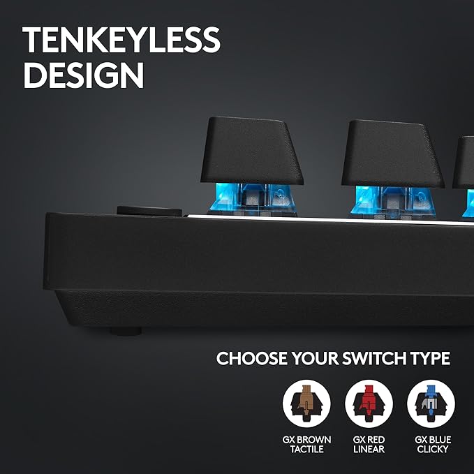 Logitech G PRO X TKL Lightspeed Wireless Gaming Keyboard (Linear) - Black | Lightspeed wireless, Ultra-Portable Tenkeyless Design, LIGHTSYNC RGB, PBT keycaps, Linear Switches