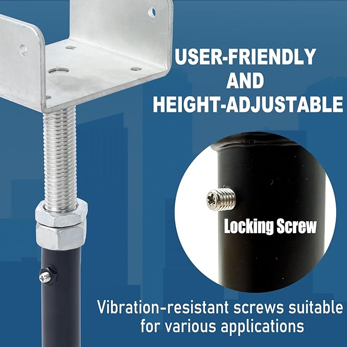 2 Pack U-Shaped Floor Jack for 4x2, 4x4, 4x6 Joists - Adjustable Steel Telepost with U-Head, Mini Screw Jack, Post Jack.11-15 Inch Adjustment Range.