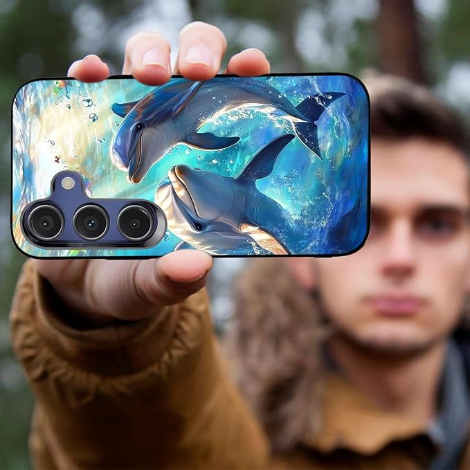 Designed for Galaxy A16 5G Phone Case,Slim Silicone Shockproof Protective Case for Galaxy A16 5G 6.7 inch,Dolphin