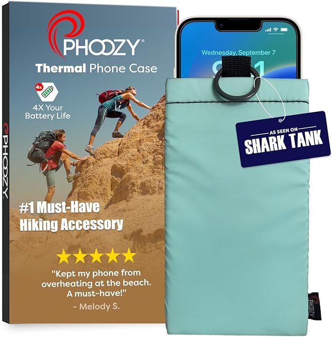 PHOOZY Apollo II Thermal Phone Case with NASA-Derived Technology - Extends Battery Life 4X in Hot or Cold Weather - Military Grade 8-Foot Drop Protection Insulated Pouch - Large Mint