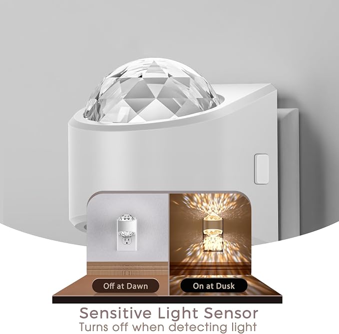 Night Light,Night Lights Plug into Wall,LED Projector Night Light | Soft White 3000K, Dimmable Brightness Dusk to Dawn Nightlight for Kids, Nursery, Bathroom, Home Decor, Gaming Room, 2 Pack