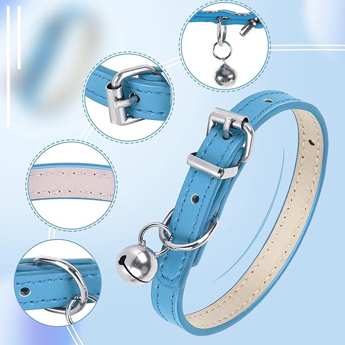 S Dog Collar for Small Dogs Adjustable Dog Collars Cat Collar for Small Medium Large Dogs 3/8 inch Width (Blue, S)