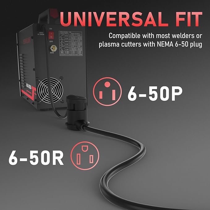 YESWELDER 15Amp 40ft 250 Volt Welder Extension Cord 12 AWG Power Extension for Welding Machines, NEMA 6-50P to 6-50R