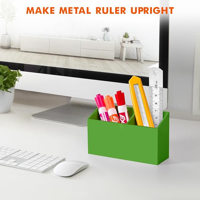 BEYGORM Magnetic Dry Erase Marker Holder for Whiteboard & Refrigerator | Non-slip Acrylic Pen Holder for Classroom, Fridge Magnet, Locker Organizer Accessories, Teacher & School Supplies(Green)