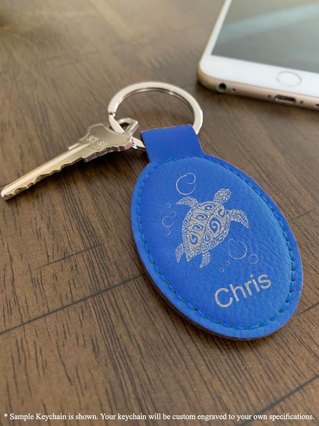 LaserGram Oval Keychain, Disc Golf, Personalized Engraving Included