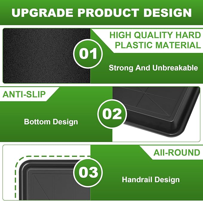 6 Pcs Extra Large Oil Drip Pan for Under Car - 35.4 x 24 x1.6 Inches, Oil Catch Pan Replacement Tray, Hard Plastic Auto Oil Drip Tray to Keep Garage Floor Show Room Driveway Safe and Clean
