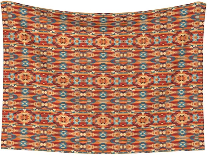 Two Sided Plush Pet Blanket for Warmth Comfort, Ethnic Tribal Navajo Indiana Western Southwest, Reversible Throw with Cozy Nubby Side for Chilly Nights Napping Spots Around House