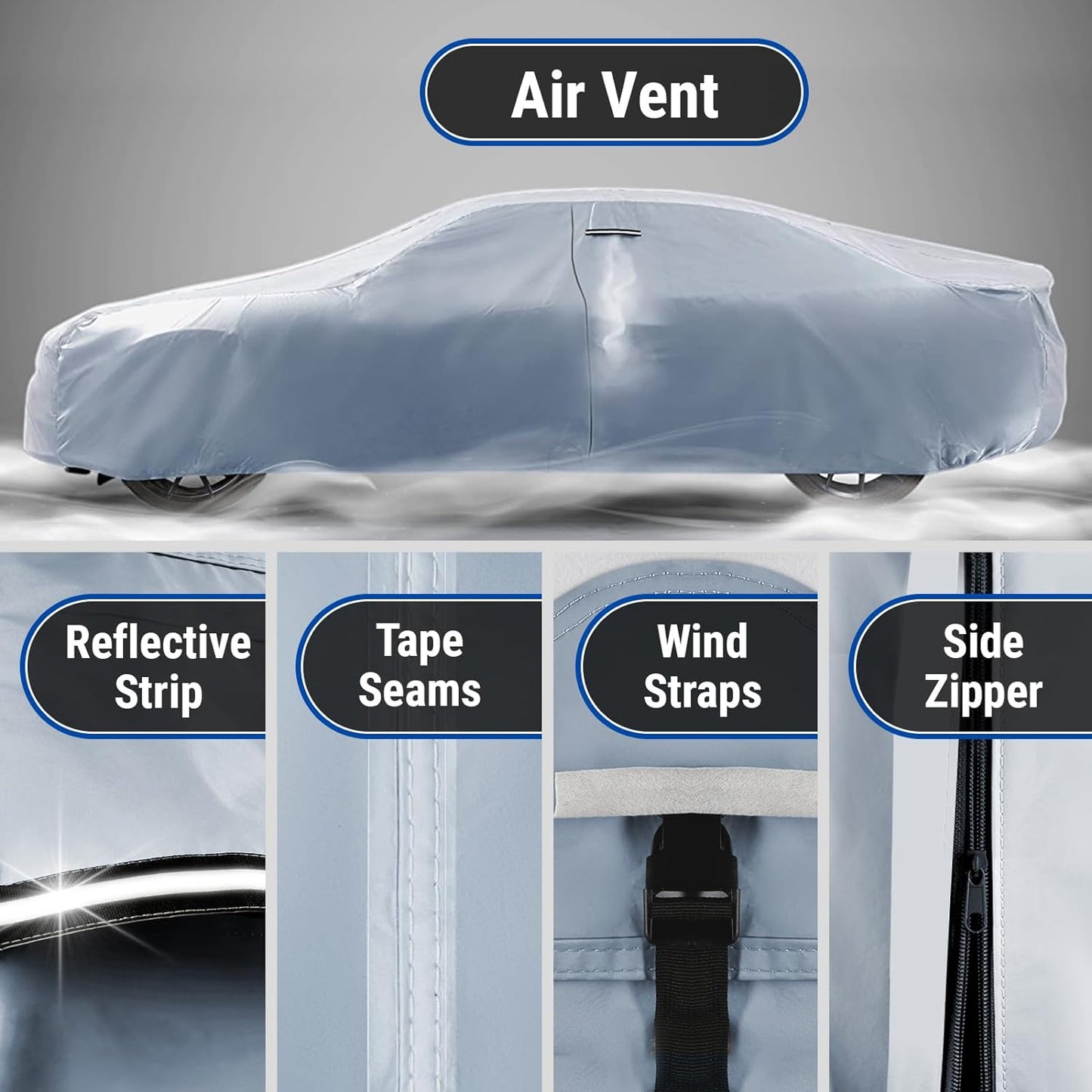 iCarCover Premium Car Cover for 1959-1960 Chevy El Camino Heavy Duty Waterproof All Weather Automobiles Custom Fit Indoor Outdoor UV Snow Protection Covers with Straps and Bag