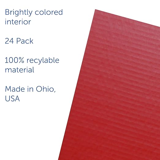 Flipside Products 18”x 48” Red Study Carrel, Privacy Boards, Student Privacy and Focus Booth for The Classroom, Desk Divider Cubby for Tests, Made in USA - 24 Pack