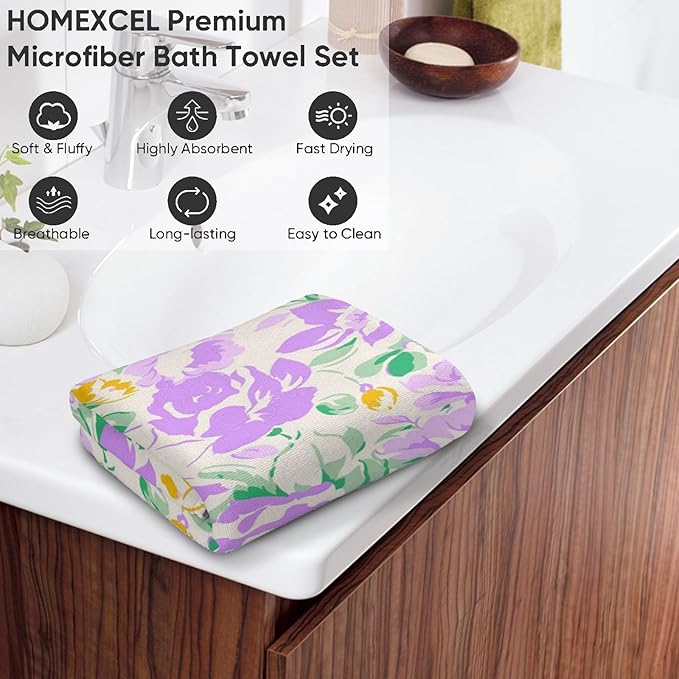 Cute Dachshund Hand Towels - 2 Pack,14.5" X 28",Soft Microfiber Polyester Cartoon Towel Set with Weiner Dog-Lover & Floral Pattern,for Rustic Bathroom Kitchen Spa Hotel Decor Gifts Women Girls