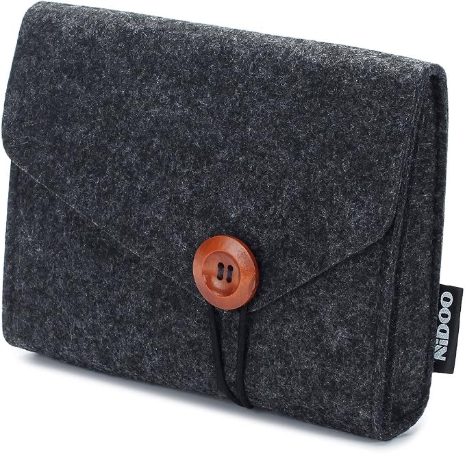 NIDOO Portable Felt Storage Bag, All-Purpose Carrying Bags, Electronics Accessories Protective Case for MacBook Power Adapter, Mouse, Cellphone, Cables, Power Bank, Portable External Hard Drive, Black